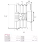 Poulie lente d’alternateur AS-PL UD19805AFP, HITACHI GD218964, IKA 3.5349.0, 3.5349.1, INA 5350092, 5350092000, 535009210