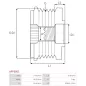 Poulie lente d’alternateur CARGO 230297 pour 230310, 333087, IKA 3.3524.0, 3.3543.0, INA 5350011000, 535001110, 5350020000