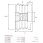 Poulie lente d’alternateur AS-PL UD13286AFP, CARGO 230297, 230310, 333087, IKA 3.3524.0, 3.3543.0, INA 5350011000, 535001110