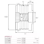 Poulie lente d’alternateur CARGO 230297 pour 230310, 333087, IKA 3.3524.0, 3.3543.0, INA 5350011000, 535001110, 5350020000