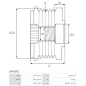 Poulie lente d’alternateur BOSCH 1987945413, CARGO 230524, 332296, 332301, HELLA 9XU358038-211, IKA 3.3533.1, INA 5350030000