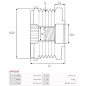 Poulie lente d’alternateur BOSCH 1987945406, CARGO 230522, IKA 3.3546.0, INA 5350028000, 535002810, F-228881.02, F-228881.03