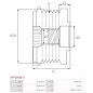 Poulie lente d’alternateur AS-PL UD13291AFP, BOSCH 1987945420, CARGO 234569, HELLA 9XU358038-001, IKA 3.3558.1, INA F-233593