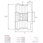 Poulie lente d’alternateur CARGO 237674, HYUNDAI / KIA 37321-4A000, 37322-4A001, 37322-4A002, 373224A000, 373224A001