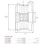 Poulie lente d’alternateur AS-PL UD13292AFP, CARGO 237674, HYUNDAI / KIA 37321-4A000, 37322-4A001, 37322-4A002, 373224A000