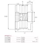 Poulie lente d’alternateur CARGO 237674, HYUNDAI / KIA 37321-4A000, 37322-4A001, 37322-4A002, 373224A000, 373224A001