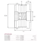 Poulie lente d’alternateur AS-PL UD13293AFP, BMW 12317792020, BOSCH 1987945401, 2008600022, CARGO 236995, 332311, FIAT 77362721