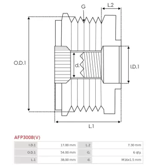 Poulie lente d’alternateur BMW 12317792020, BOSCH 1987945401