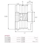 Poulie lente d’alternateur AS-PL UD13294AFP pour UD13312AFP, CARGO 234794, 330271, 332307, HELLA 9XU358038-361, IKA 3.3579.1