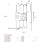 Poulie lente d’alternateur AS-PL UD13382AFP, BOSCH 1987945404, CARGO 233847, 333133, IKA 3.5345.0, 3.5345.1, INA 535004510