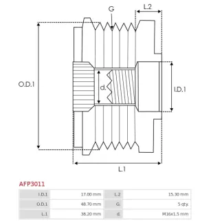 Poulie lente d’alternateur CARGO 233590 pour 332322, IKA 3.3581.0, 3.3581.1, INA 5350048000, 535004810, F-234637, F-234637.01