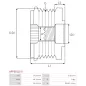 Poulie lente d’alternateur CARGO 233590 pour 332322, IKA 3.3581.0, 3.3581.1, INA 5350048000, 535004810, F-234637, F-234637.01