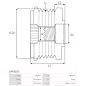 Poulie lente d’alternateur CARGO 230523 pour 332321, FIAT 77363303, 9949627, HELLA 9XU358038-311, IKA 3.3532.1, INA 5350073000