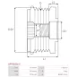 Poulie lente d’alternateur CARGO 230523 pour 332321, FIAT 77363303, 9949627, HELLA 9XU358038-311, IKA 3.3532.1, INA 5350073000