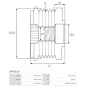 Poulie lente d’alternateur AS-PL UD101354AFP, CARGO 237320, IKA 3.3559.0, 3.3559.1, INA 5350036000, 535003610, F-234739