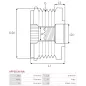 Poulie lente d’alternateur AS-PL UD13297AFP, CARGO 237320, IKA 3.3559.0, 3.3559.1, INA 5350036000, 535003610, F-234739