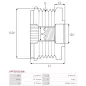 Poulie lente d’alternateur AS-PL UD13298AFP, CARGO 238339, IKA 3.5366.0, 3.5366.1, INA 5350129000, 535012910, F-238419.02