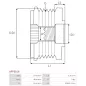 Poulie lente d’alternateur CARGO 330200 pour 333340, HELLA 9XU358038-741, IKA 3.5333.0, 3.5333.1, INA 5350034010, 5350080000