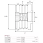 Poulie lente d’alternateur CARGO 235505, IKA 3.5320.0, 3.5320.1, INA 5350109000, 535010910, F-550379, F-550379.01, F-550379.03