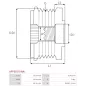 Poulie lente d’alternateur CARGO 235505, IKA 3.5320.0, 3.5320.1, INA 5350109000, 535010910, F-550379, F-550379.01, F-550379.03