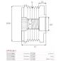 Poulie lente d’alternateur BOSCH 1987945414 pour F00M147906, F00M991054, F00M992723, CARGO 231584, 330206, 333025