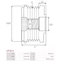 Poulie lente d’alternateur CARGO 333066, IKA 3.5348.1, INA 535011110, F-551657.01, F-551657.02, F-551657.03, F-551657.04