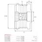 Poulie lente d’alternateur CARGO 235812 pour 335015, HELLA 9XU358038-851, IKA 3.5374.1, INA 5350140000, 535014010, F-239808