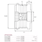 Poulie lente d’alternateur AS-PL UD13303AFP, BOSCH 1987945411, CARGO 332100, 335266, IKA 3.5391.0, 3.5391.1, INA 5350168000