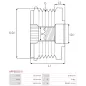 Poulie lente d’alternateur AS-PL UD13303AFP, BOSCH 1987945411, CARGO 332100, 335266, IKA 3.5391.0, 3.5391.1, INA 5350168000