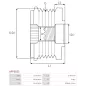 Poulie lente d’alternateur CARGO 333693, IKA 3.5468.0, INA 5350130000, 535013010, F-239779, F-239779.01, F-239779.02