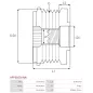 Poulie lente d’alternateur AS-PL UD18623AFP, CARGO 333693, IKA 3.5468.0, INA 5350130000, 535013010, F-239779, F-239779.01