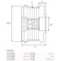 Poulie lente d’alternateur IKA 3.5499.0, INA 5350137000, 535013710, F-554755, F-554755.01, NISSAN 23151-JA02A, VALEO 2650319