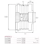 Poulie lente d’alternateur IKA 3.5499.0, INA 5350137000, 535013710, F-554755, F-554755.01, NISSAN 23151-JA02A, VALEO 2650319