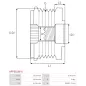 Poulie lente d’alternateur BMW 12317576515, CARGO 330473, IKA 3.5419.0, 3.5419.1, INA 535017800, 5350178000, 535017810