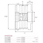 Poulie lente d’alternateur AS-PL UD13294AFP pour UD13312AFP, UD809900AFP, CARGO 234794, 330271, 332307, HELLA 9XU358038-361