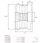 Poulie lente d’alternateur CARGO 331659, IKA 3.5475.0, 3.5475.1, INA 5350170, 5350170000, F-556014.01, F-556014.02, F-556017.01