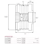 Poulie lente d’alternateur AS-PL UD13315AFP, CARGO 333084, HYUNDAI / KIA 37321-25201, K406643, IKA 3.5441.0, 3.5441.1