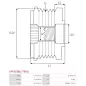 Poulie lente d’alternateur CARGO 333426, FORD AV6Q-10A352-BA, IKA 3.5445.1, INA 535023610, LITENS 700006, 920006, RUVILLE 57113