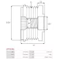 Poulie lente d’alternateur AS-PL UD100096AFP, CARGO 333426, FORD AV6Q-10A352-BA, IKA 3.5445.1, INA 535023610, LITENS 700006