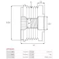 Poulie lente d’alternateur INA 535035110 pour F-578280, F-578280.01, RUVILLE 542885, VISNOVA 88-41-16, ZEN 5810, ZN5810