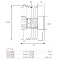 Poulie lente d’alternateur IKA 3.5303.1, INA 535011710, ELECTROLOG PUL0101RCB