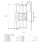 Poulie lente d’alternateur AS-PL UD03241AFP, CARGO 333687, HYUNDAI / KIA 37320-2B000, IKA 3.5494.1, INA 535027100, 5350271000