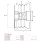 Poulie lente d’alternateur AS-PL UD809911AFP, BMW 12317560990, 7560990, IKA 3.5503.1, INA 535025410, F-551893, ZEN 5769