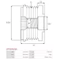 Poulie lente d’alternateur AS-PL UD809928AFP, IKA 3.5524.1, INA 535028910, TOYOTA 274030Q180, 274150Q020, VALEO 2622946