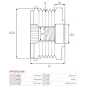 Poulie lente d’alternateur AS-PL UD809929AFP, INA 5350291000, 535029110, F-601582, RUVILLE 56844, ZEN 5775, ZN5775