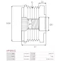 Poulie lente d’alternateur AS-PL UD30161AFP, INA F-577217, F-577217.01, F-577217.02, LUK 5350330000, 535033010, ZEN 5804