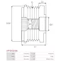 Poulie lente d’alternateur IKA 3.5516.0 pour 3.5516.1, INA 5350296000, 535029610, F-587371, F-587371.01, F-587371.02