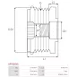 Poulie lente d’alternateur AS-PL UD18067AFP, INA F237985, VALEO 493803, ZEN 5518, ZN5518, ELECTROLOG PUL0110, ERA 219095