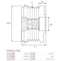 Poulie lente d’alternateur AS-PL UD810435(LITENS)AFP, LITENS 49908, 920667, 920667A, VALEO 2548266A, 2548266B, 2548266C