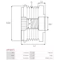 Poulie lente d’alternateur AS-PL UD18162AFP, LITENS 49908, 920667, 920667A, VALEO 2548266A, 2548266B, 2548266C, 2548266D